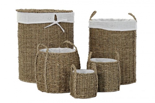 imagen principal CESTA ROPA SET 5 SEAGRASS ALGODON 42X42X52 NATURAL