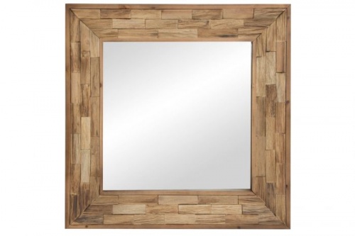 imagen principal Espejo madera 70x5x70 rustico natural marrron